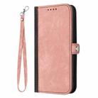 For Honor 200 Side Buckle Double Fold Hand Strap Leather Phone Case(Pink) - 3