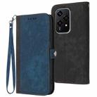 For Honor 200 Lite Global Side Buckle Double Fold Hand Strap Leather Phone Case(Royal) - 1