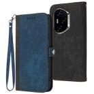 For Honor 300 Pro / Honor 300 Ultra Side Buckle Double Fold Hand Strap Leather Phone Case(Royal) - 1