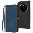 For Honor Magic7 Pro Side Buckle Double Fold Hand Strap Leather Phone Case(Royal) - 1