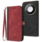 For Honor X60 / X9c Smart Side Buckle Double Fold Hand Strap Leather Phone Case(Red) - 1