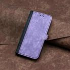 For iPhone 16e Side Buckle Double Fold Hand Strap Leather Phone Case(Purple) - 2