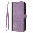 For iPhone 16e Side Buckle Double Fold Hand Strap Leather Phone Case(Purple) - 3