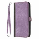 For iPhone 16 Side Buckle Double Fold Hand Strap Leather Phone Case(Purple) - 3