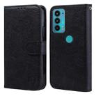 For Motorola Moto E20 / E30 / E40 Skin Feeling Oil Leather Texture PU + TPU Phone Case(Black) - 1