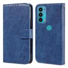 For Motorola Moto E20 / E30 / E40 Skin Feeling Oil Leather Texture PU + TPU Phone Case(Dark Blue) - 1