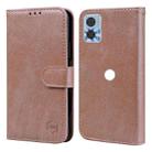 For Motorola Moto E22 / E22i Skin Feeling Oil Leather Texture PU + TPU Phone Case(Champagne) - 1