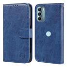 For Motorola Moto G Stylus 5G 2022 Skin Feeling Oil Leather Texture PU + TPU Phone Case(Dark Blue) - 1