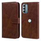 For Motorola Moto G Stylus 5G 2022 Skin Feeling Oil Leather Texture PU + TPU Phone Case(Brown) - 1