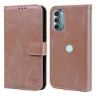 For Motorola Moto G Stylus 5G 2022 Skin Feeling Oil Leather Texture PU + TPU Phone Case(Champagne) - 1