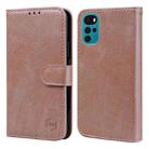 For Motorola Moto G22 Skin Feeling Oil Leather Texture PU + TPU Phone Case(Champagne) - 1