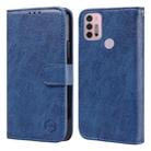 For Motorola Moto G30 / G10 / G20 Skin Feeling Oil Leather Texture PU + TPU Phone Case(Dark Blue) - 1