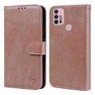 For Motorola Moto G30 / G10 / G20 Skin Feeling Oil Leather Texture PU + TPU Phone Case(Champagne) - 1