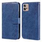 For Motorola Moto G32 Skin Feeling Oil Leather Texture PU + TPU Phone Case(Dark Blue) - 1