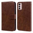 For Motorola Moto G42 Skin Feeling Oil Leather Texture PU + TPU Phone Case(Brown) - 1