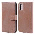 For Motorola Moto G42 Skin Feeling Oil Leather Texture PU + TPU Phone Case(Champagne) - 1