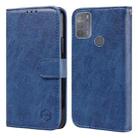 For Motorola Moto G50 Skin Feeling Oil Leather Texture PU + TPU Phone Case(Dark Blue) - 1
