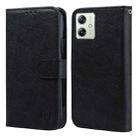 For Motorola Moto G54 Skin Feeling Oil Leather Texture PU + TPU Phone Case(Black) - 1