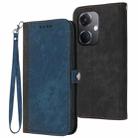 For OPPO K11 Side Buckle Double Fold Hand Strap Leather Phone Case(Royal) - 1