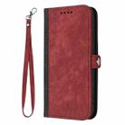 For OPPO Reno12 Global Side Buckle Double Fold Hand Strap Leather Phone Case(Red) - 3