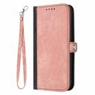 For OPPO Reno12 Global Side Buckle Double Fold Hand Strap Leather Phone Case(Pink) - 3