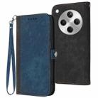 For OPPO Find X8 Side Buckle Double Fold Hand Strap Leather Phone Case(Royal) - 1