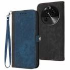 For OPPO Find X6 Side Buckle Double Fold Hand Strap Leather Phone Case(Royal) - 1