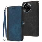 For Realme 11 Side Buckle Double Fold Hand Strap Leather Phone Case(Royal Blue) - 1