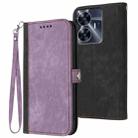 For Realme C55 4G Global/Narzo N55 Side Buckle Double Fold Hand Strap Leather Phone Case(Purple) - 1