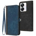 For Realme 10 Pro+ Side Buckle Double Fold Hand Strap Leather Phone Case(Royal Blue) - 1
