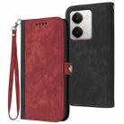 For Realme P3 Ultra 5G Side Buckle Double Fold Hand Strap Leather Phone Case(Red) - 1