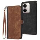For Realme P3 Ultra 5G Side Buckle Double Fold Hand Strap Leather Phone Case(Brown) - 1
