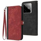 For Realme GT 7 India Side Buckle Double Fold Hand Strap Leather Phone Case(Red) - 1