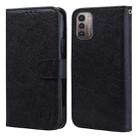 For Nokia G21 / G11 Skin Feeling Oil Leather Texture PU + TPU Phone Case(Black) - 1