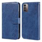 For Nokia G21 / G11 Skin Feeling Oil Leather Texture PU + TPU Phone Case(Dark Blue) - 1