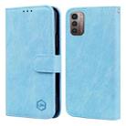 For Nokia G21 / G11 Skin Feeling Oil Leather Texture PU + TPU Phone Case(Light Blue) - 1