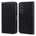 For Sony Xperia 1 V 2023 Skin Feeling Oil Leather Texture PU + TPU Phone Case(Black) - 1