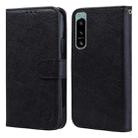 For Sony Xperia 5 IV Skin Feeling Oil Leather Texture PU + TPU Phone Case(Black) - 1