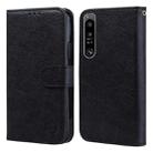 For Sony Xperia 1 IV Skin Feeling Oil Leather Texture PU + TPU Phone Case(Black) - 1