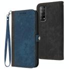 For Huawei Enjoy 20 SE 4G Side Buckle Double Fold Hand Strap Leather Phone Case(Royal Blue) - 1