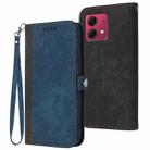 For Motorola Moto G84 5G Side Buckle Double Fold Hand Strap Leather Phone Case(Royal Blue) - 1