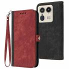 For Motorola Moto X50 Ultra Side Buckle Double Fold Hand Strap Leather Phone Case(Red) - 1