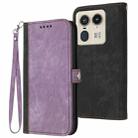 For Motorola Moto X50 Ultra Side Buckle Double Fold Hand Strap Leather Phone Case(Purple) - 1