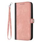 For Motorola Moto G35 Side Buckle Double Fold Hand Strap Leather Phone Case(Pink) - 3