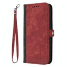 For Motorola Moto G55 Side Buckle Double Fold Hand Strap Leather Phone Case(Red) - 3
