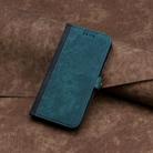 For Motorola Moto G55 Side Buckle Double Fold Hand Strap Leather Phone Case(Dark Green) - 2