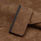 For Motorola Moto G 2025 Side Buckle Double Fold Hand Strap Leather Phone Case(Brown) - 2