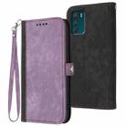For Motorola Moto G42 Side Buckle Double Fold Hand Strap Leather Phone Case(Purple) - 1