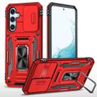 For Samsung Galaxy S23 FE 5G Armor PC + TPU Camera Shield Phone Case(Red) - 1