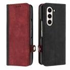 For Samsung Galaxy Z Fold5 Side Buckle Double Fold Leather Phone Case(Red) - 1